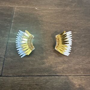 Mignonne Gavigan Gold and White Wing Earrings